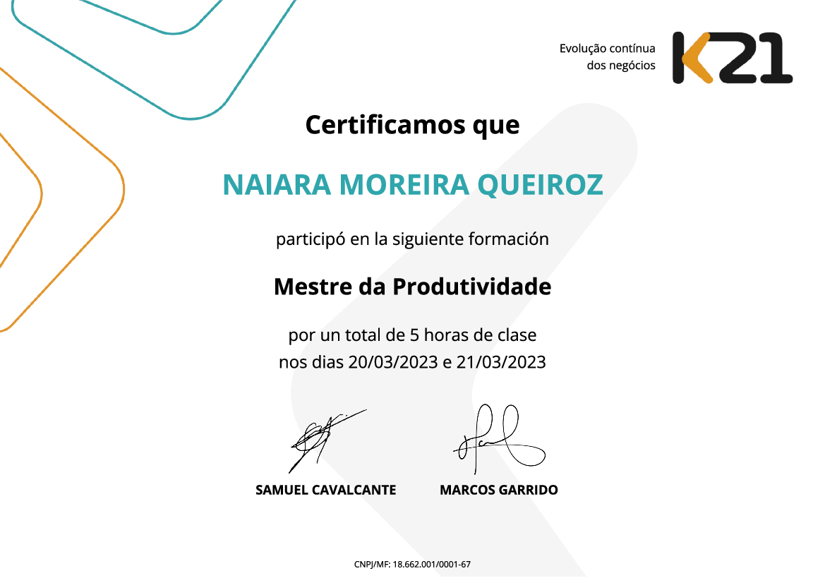 Certificado K21